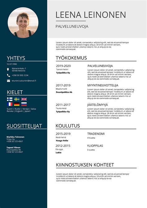 valmis cv pohja|Lataa ilmainen CV pohja Word 